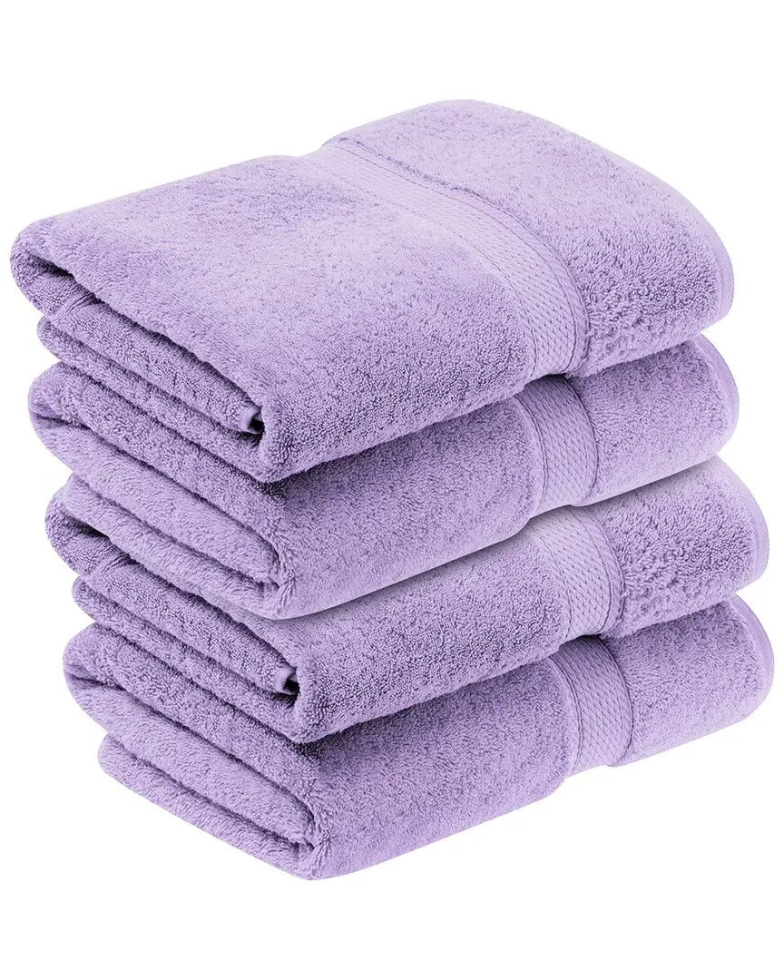Set of 4 Egyptian Cotton Bath Towels - Purple