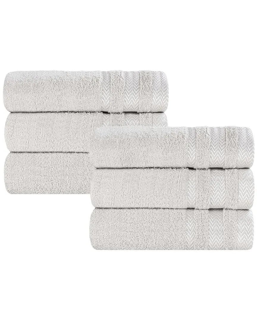 Set of 6 Zero Twist Cotton Hand Towels - Platinum image