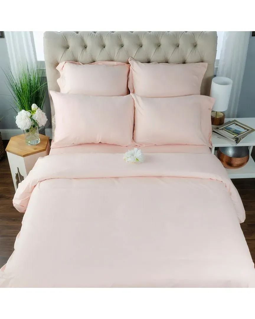 Solid 300-Thread Count Cotton Percale Pillowcase Set - Blush image