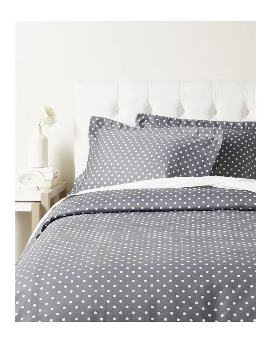 Superior 600 Thread Count Polka Dot Duvet Cover - Grey, Cotton image