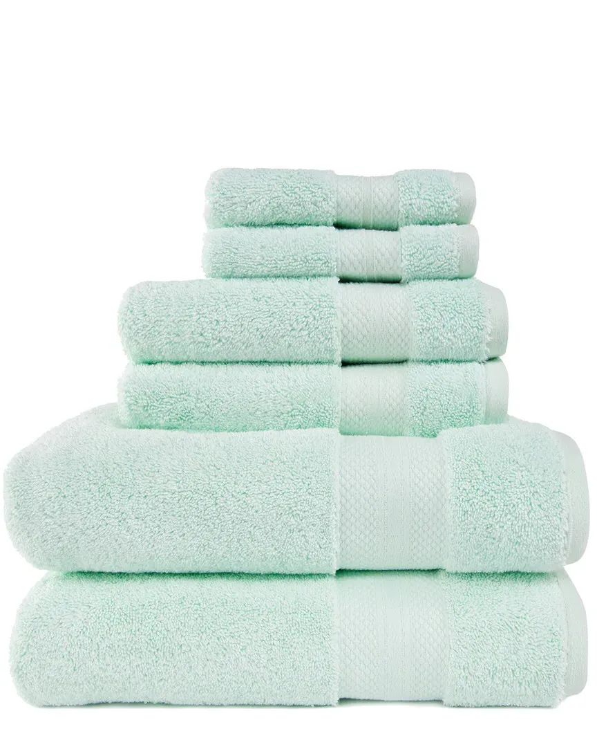 Turkish 6pc Cotton Towel Set - Dusty Aqua image