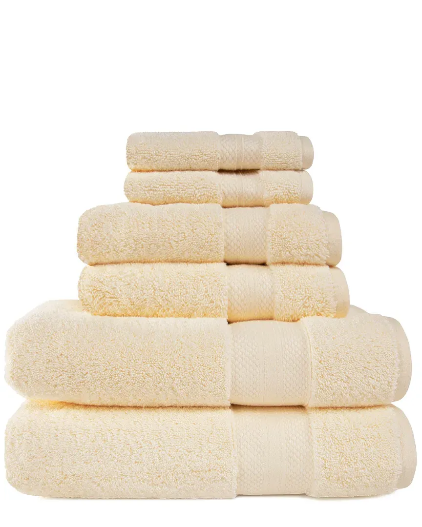 Turkish 6pc Cotton Towel Set - Ivory