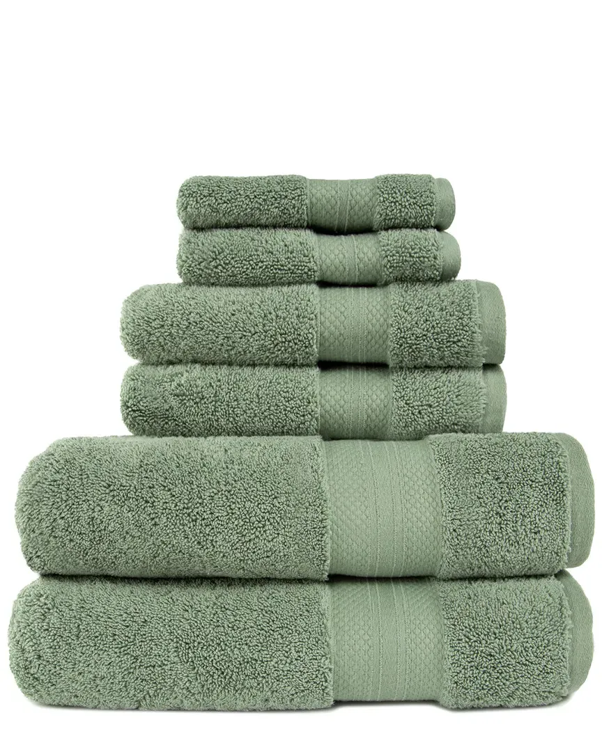 Turkish 6pc Cotton Towel Set - Olive Green
