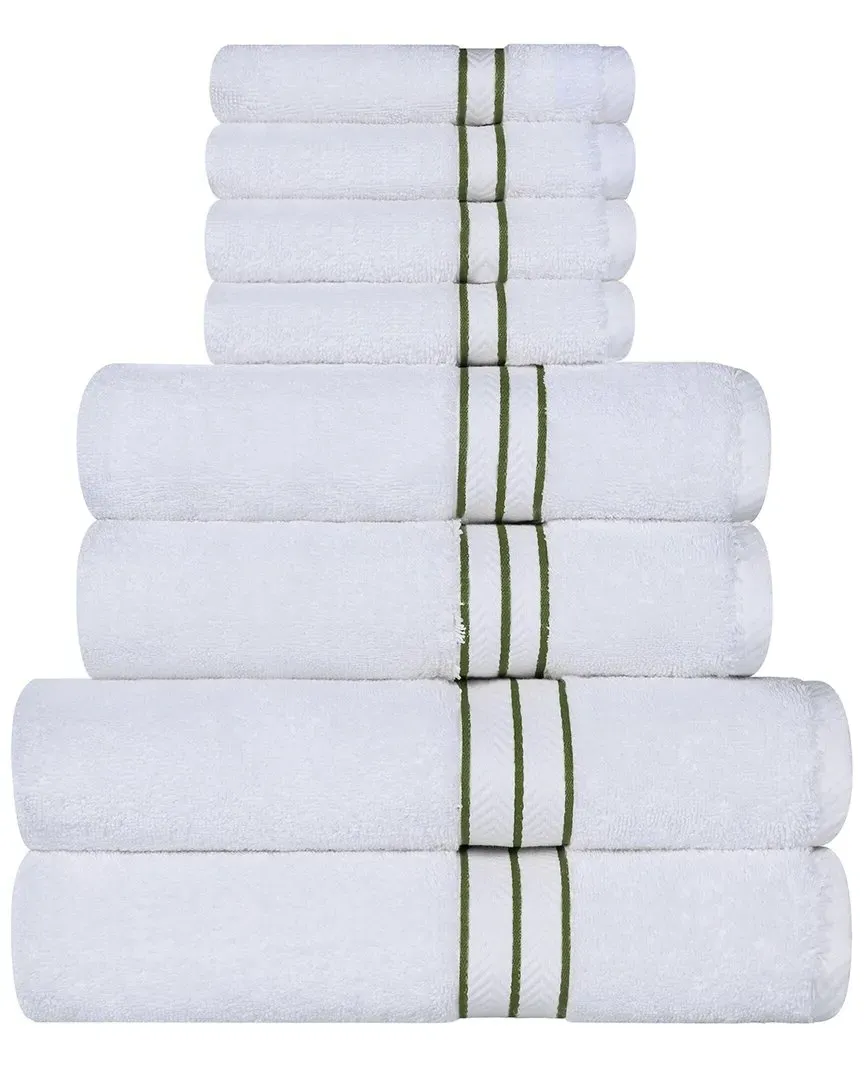 Turkish 8pc Cotton Towel Set - Forest Green