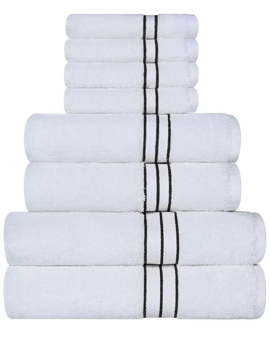 Turkish Hotel Collection 8pc Cotton Towel Set - Black
