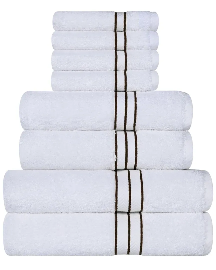 Turkish Hotel Collection 8pc Cotton Towel Set - Chocolate