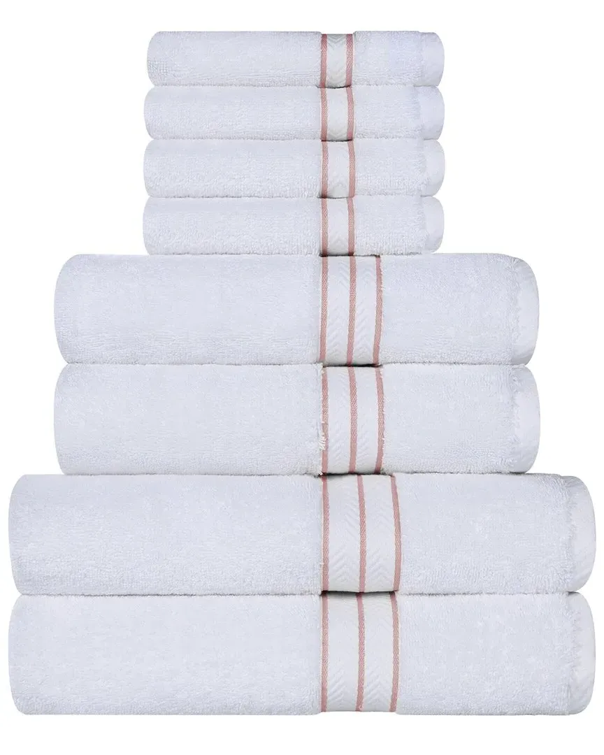Turkish Hotel Collection 8pc Cotton Towel Set - Tea Rose