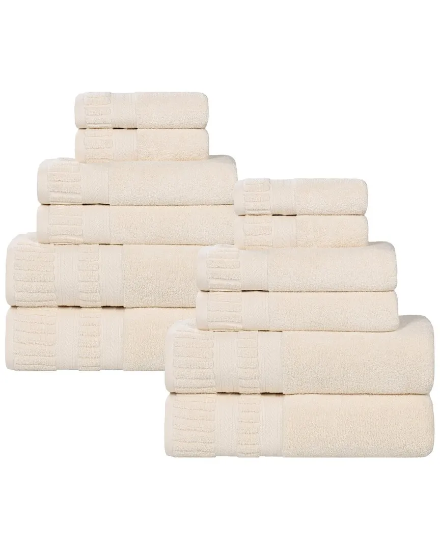 Venice Zero Twist 12-Piece Towel Set - Ivory, Cotton