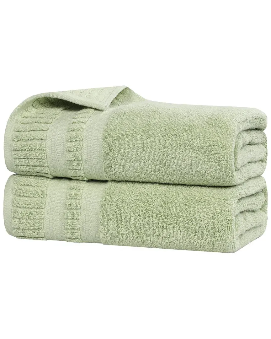 Venice Zero Twist 2-Piece Bath Sheet Set - Green, Cotton