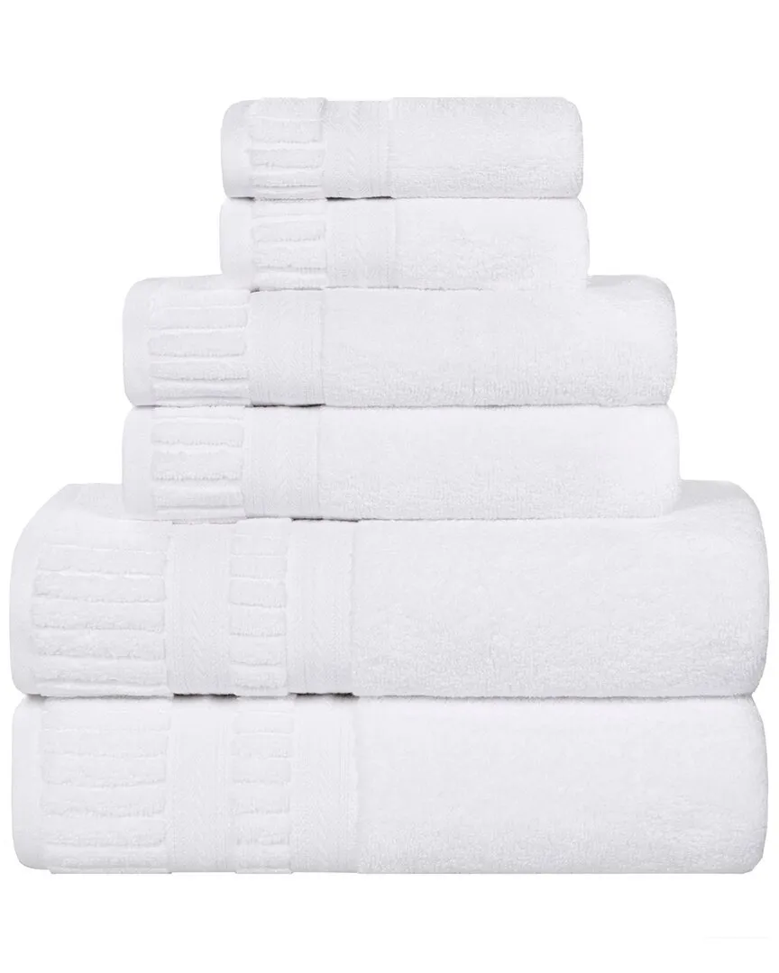 Venice Zero Twist 6-Piece Towel Set - White, Cotton