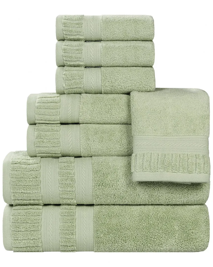 Venice Zero Twist 8-Piece Towel Set - Green, Cotton