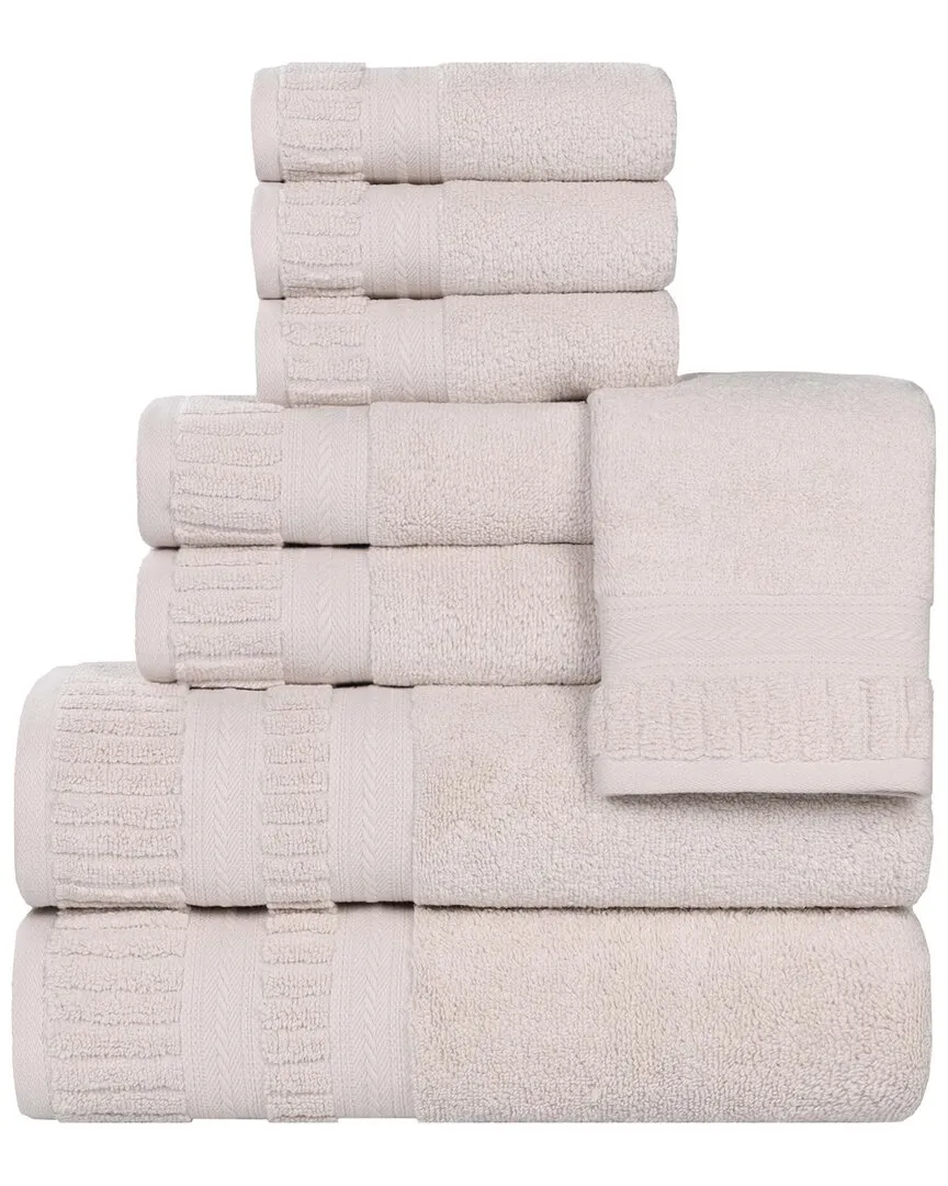 Venice Zero Twist 8-Piece Towel Set - Silver, Cotton