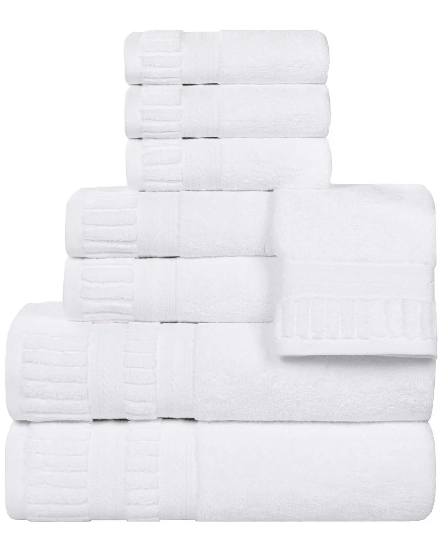 Venice Zero Twist 8-Piece Towel Set - White, Cotton