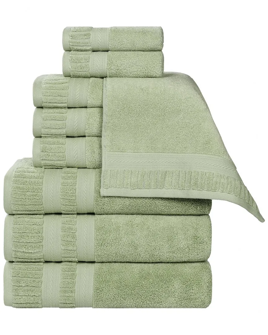 Venice Zero Twist 9-Piece Towel Set - Green, Cotton
