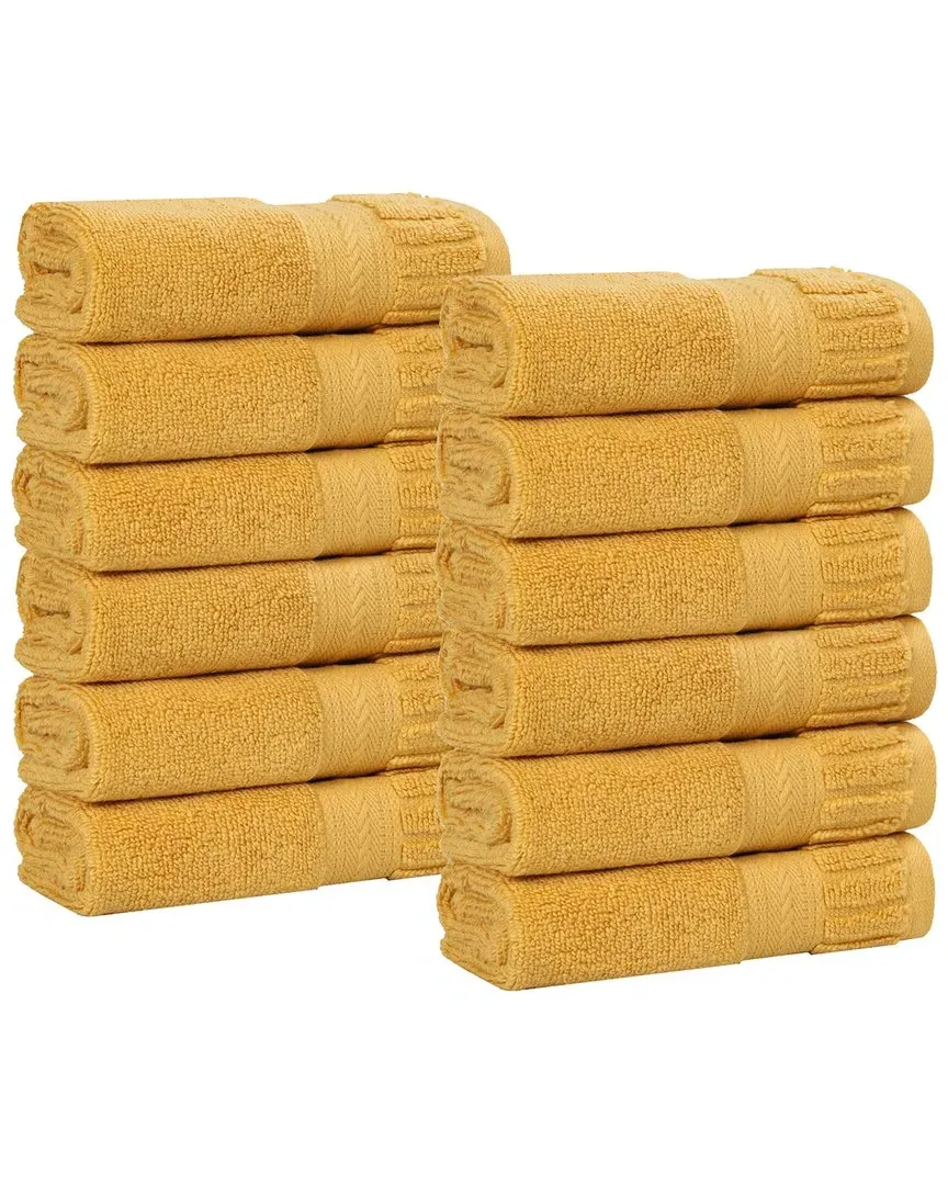 Venice Zero Twist Cotton Set of 12 Washcloths - Gold image