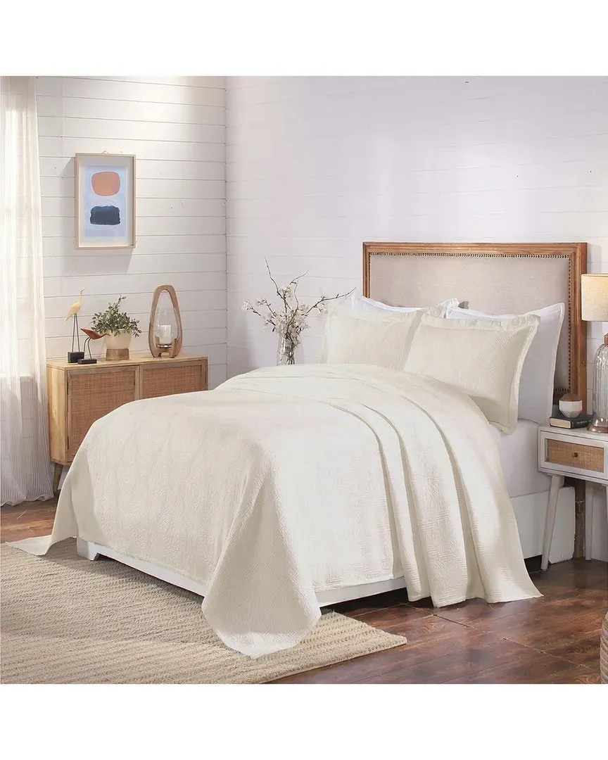 Victory Matelasse Jacquard Bedspread Set - Ivory, Cotton