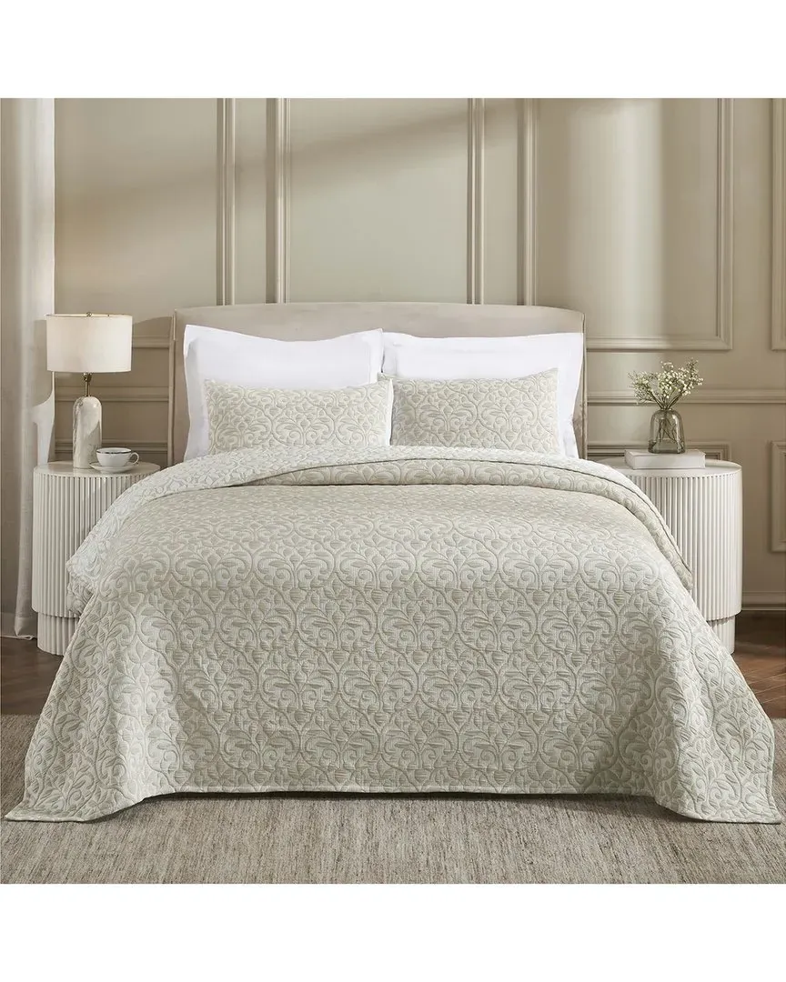 Vineyard Blend Matelasse Woven Coverlet Set - Beige