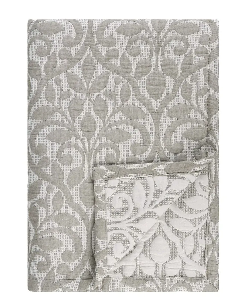 Vineyard Blend Matelasse Woven Throw - Green, Cotton Blend