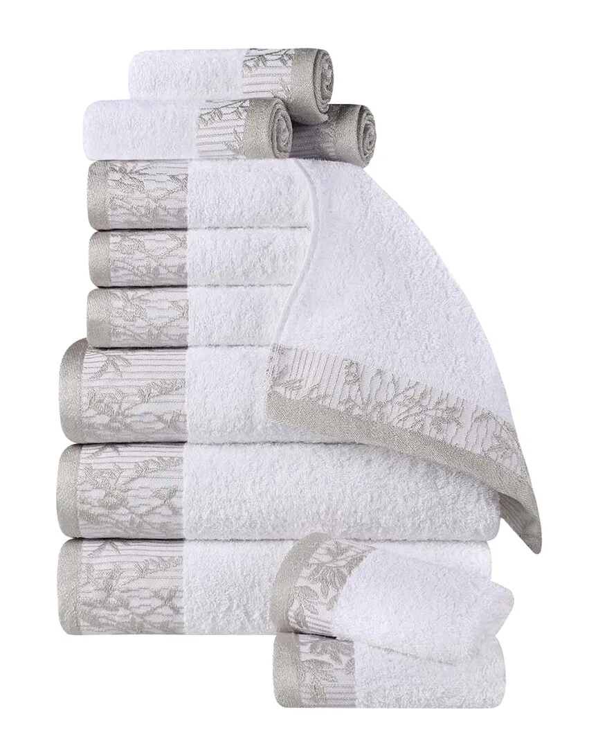 Wisteria 12pc Towel Set with Embroidered Border - White, Cotton image