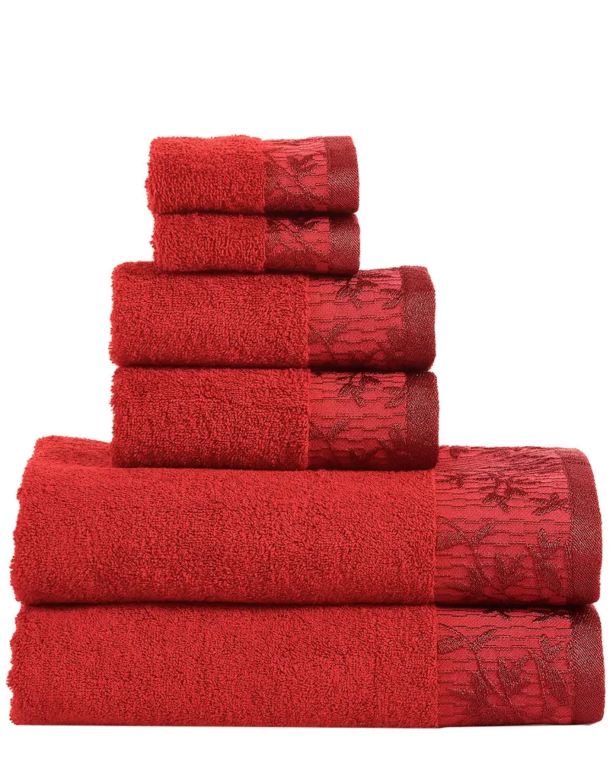 Wisteria 6pc Cotton Towel Set - Red
