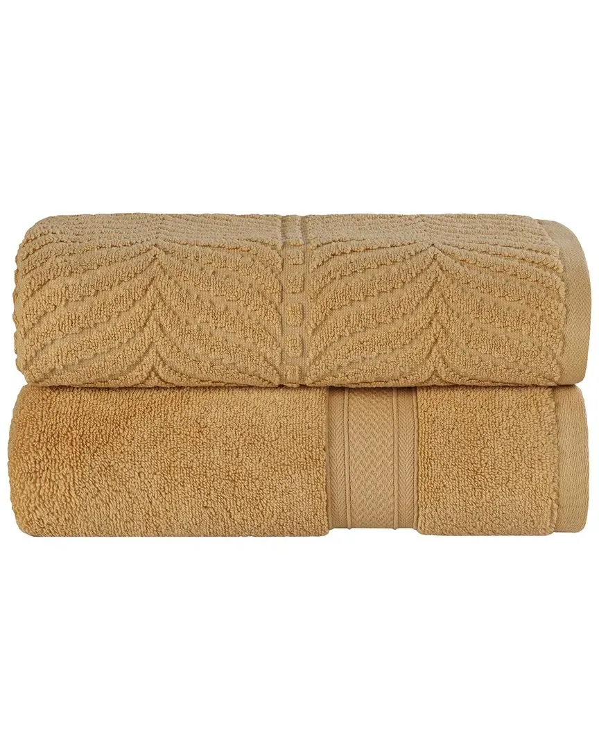 Zero Twist Cotton 2pc Chevron Bath Sheet Set - Gold