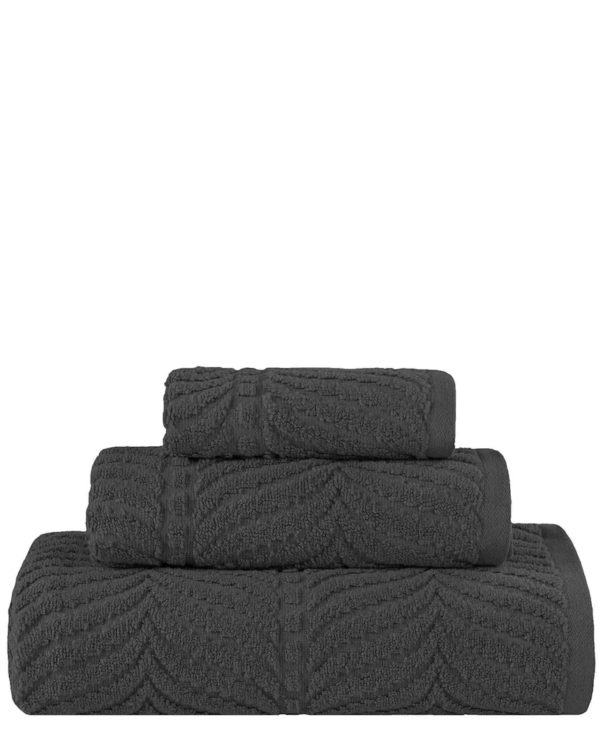Zero Twist Cotton 3pc Chevron Towel Set