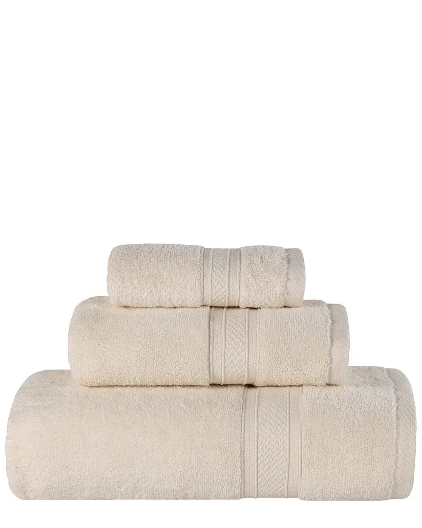 Zero Twist Cotton 3pc Solid Towel Set - Ivory