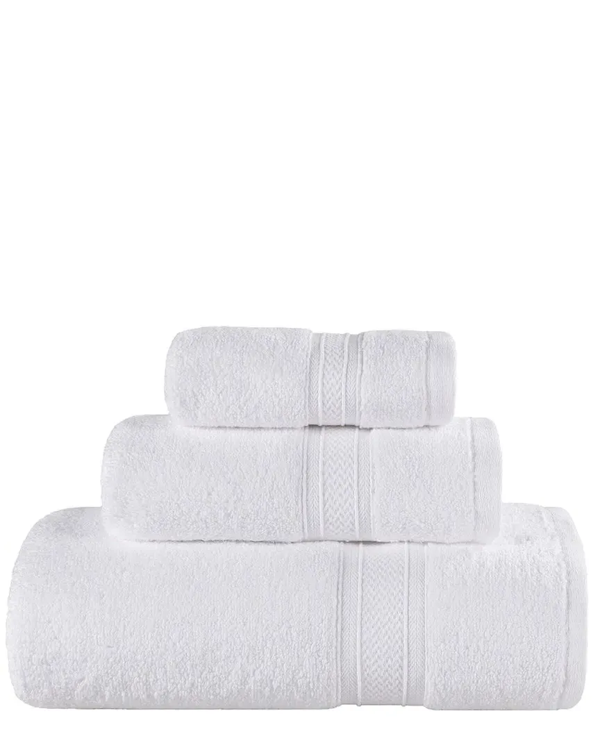 Zero Twist Cotton 3pc Solid Towel Set - White