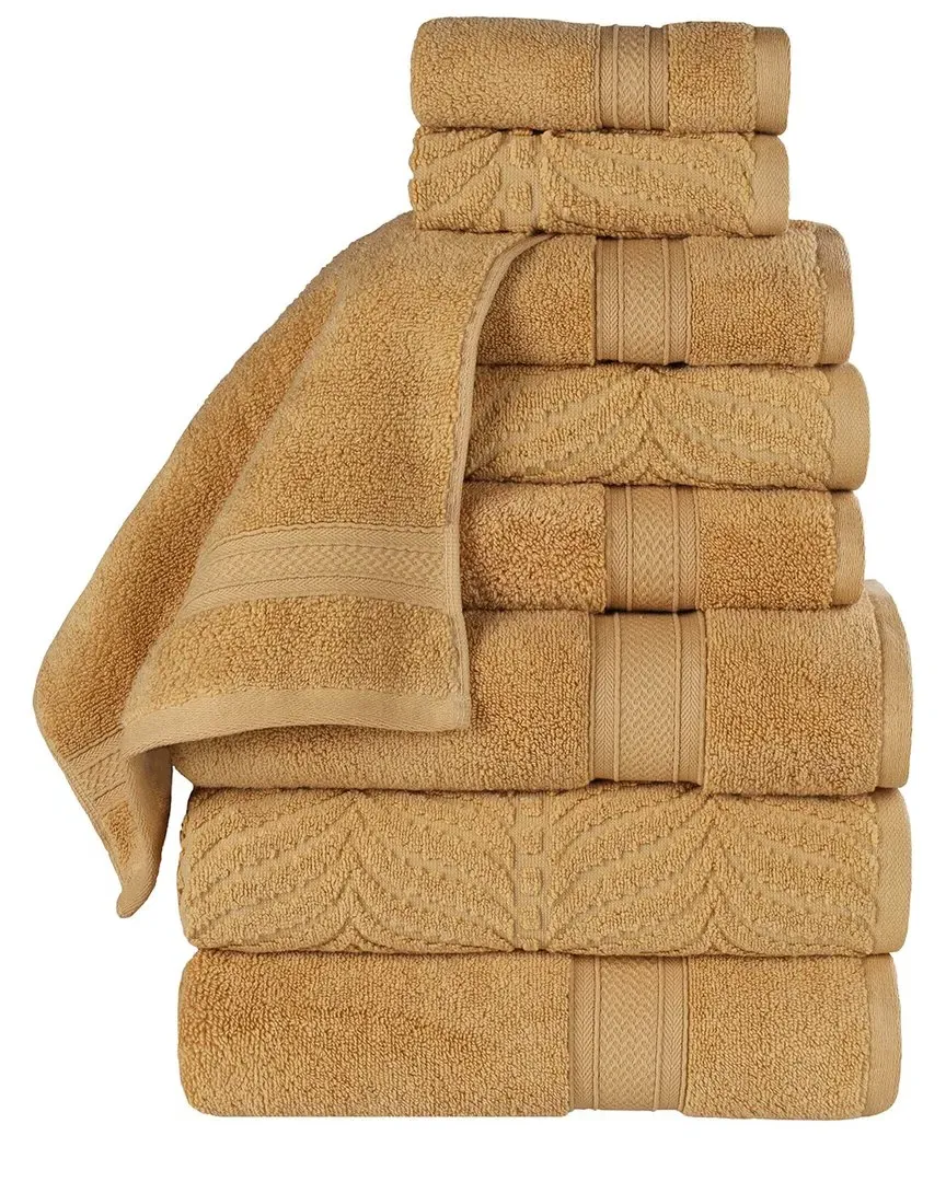 Zero Twist Cotton 9pc Chevron Towel Set - Gold