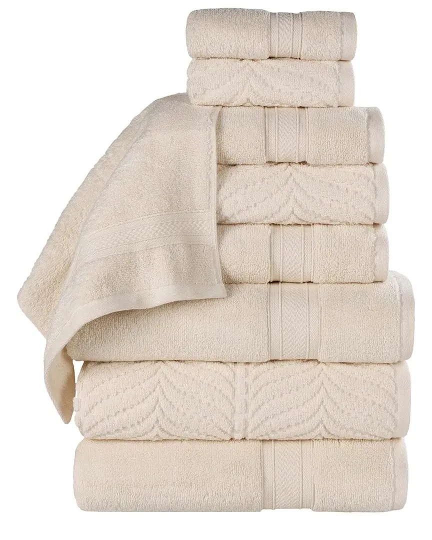 Zero Twist Cotton 9pc Chevron Towel Set - Ivory