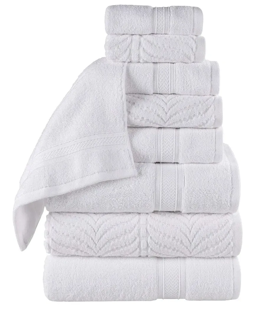 Zero Twist Cotton 9pc Chevron Towel Set - White