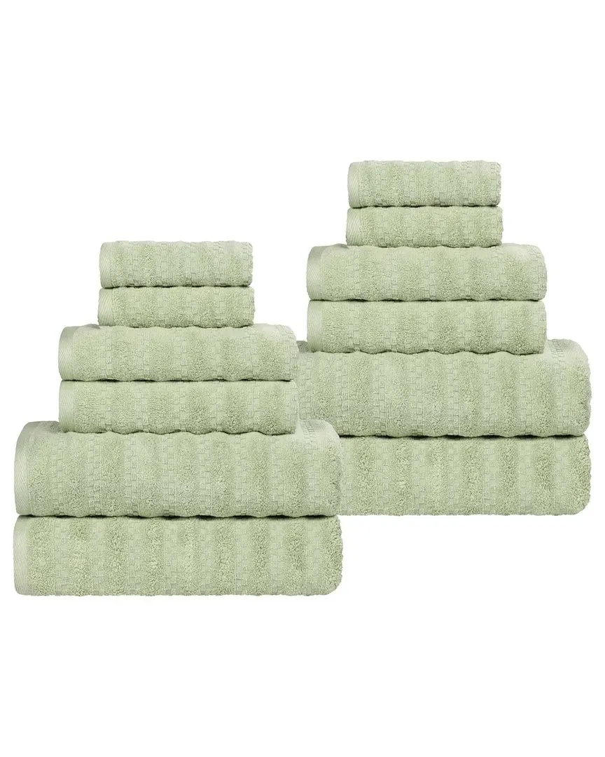 Zuma Zero Twist 12-Pack Towel Set - Green, Cotton
