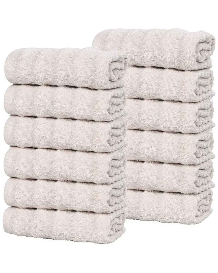 Zuma Zero Twist 12-Pack Washcloths - Silver, Cotton