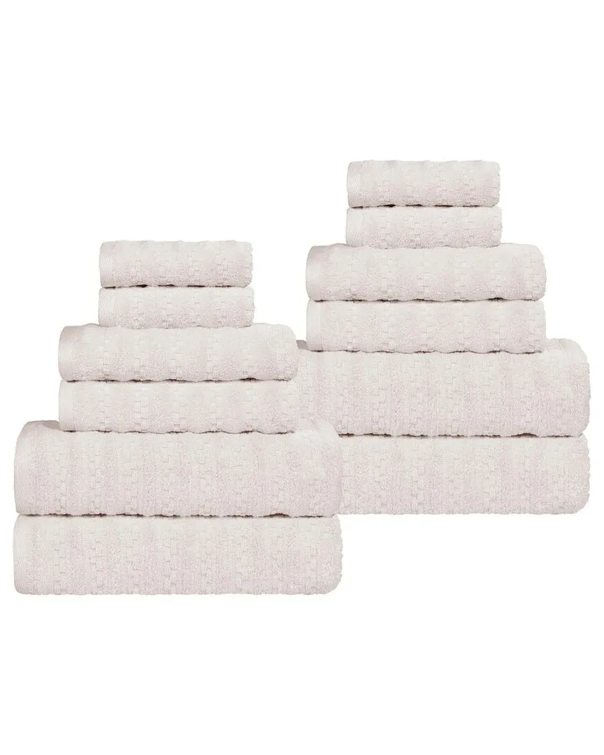 Zuma Zero Twist 12-Piece Towel Set - Silver, Cotton