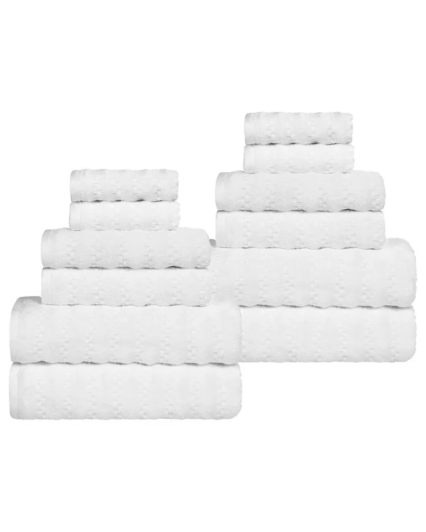 Zuma Zero Twist 12-Piece Towel Set - White, Cotton