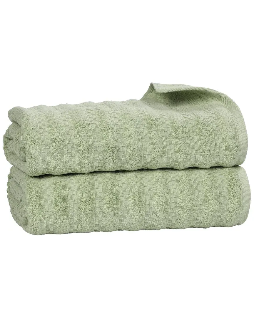 Zuma Zero Twist 2-Pack Bath Sheets - Green, Cotton