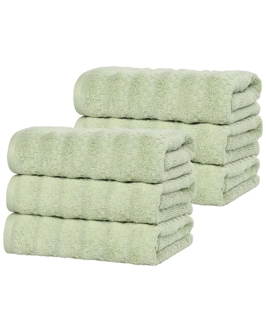 Zuma Zero Twist 6-Pack Hand Towels - Green, Cotton
