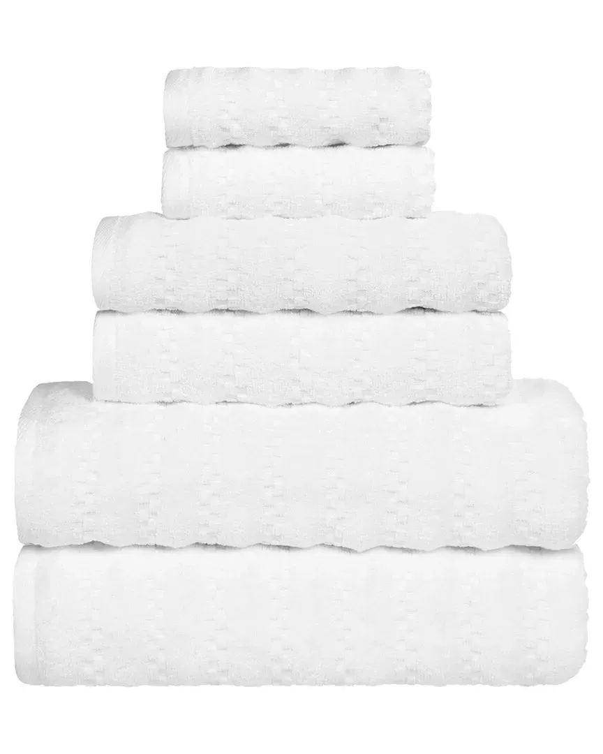 Zuma Zero Twist 6-Pack Towel Set - White, Cotton