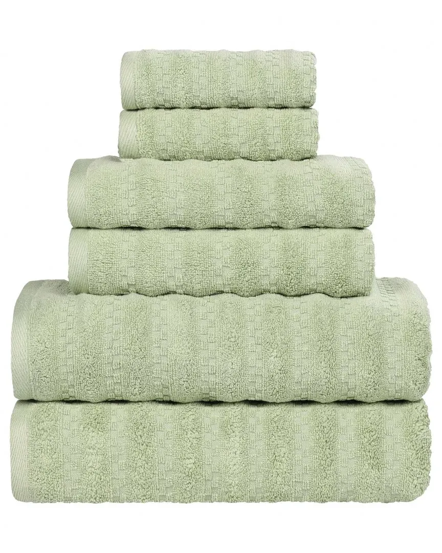 Zuma Zero Twist 6-Piece Towel Set - Green, Cotton