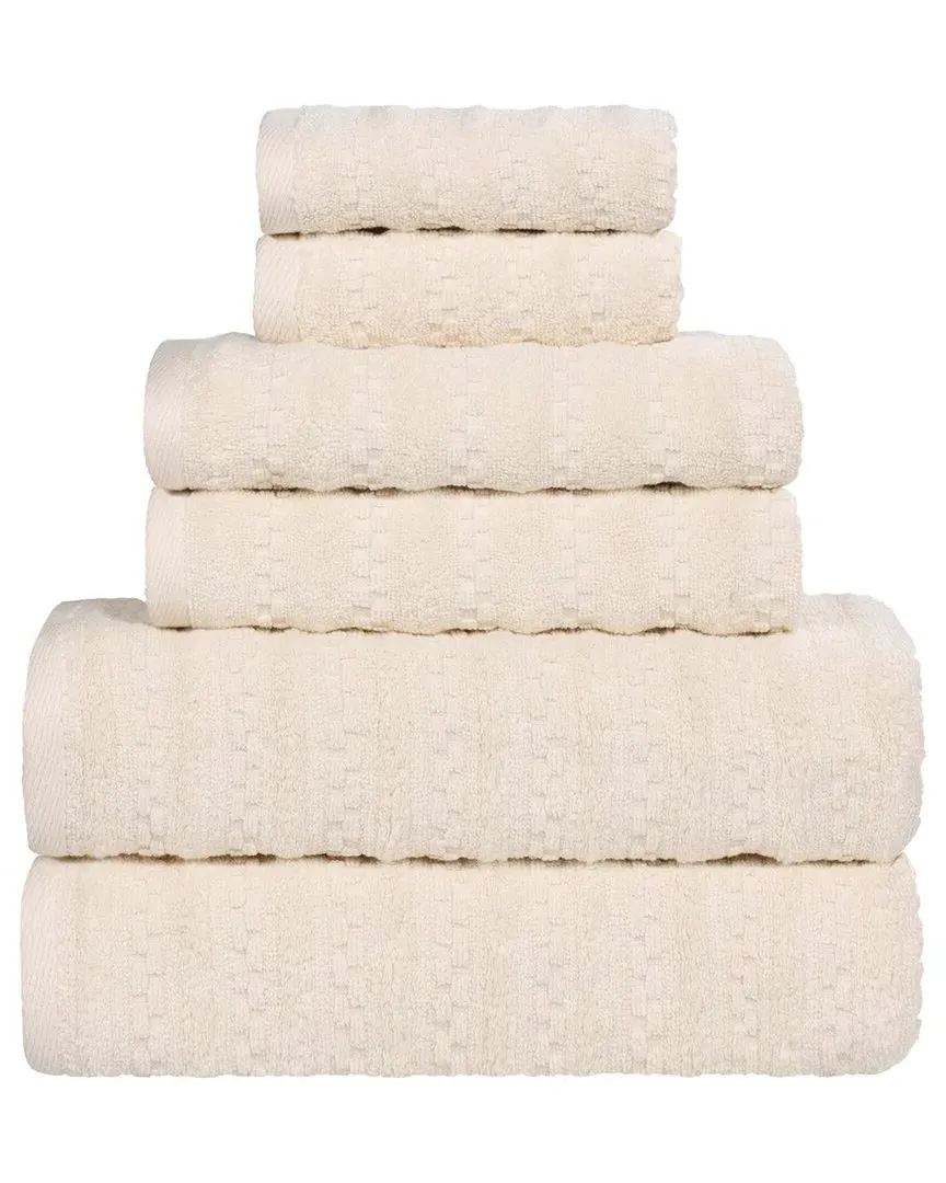 Zuma Zero Twist 6-Piece Towel Set - Ivory, Cotton