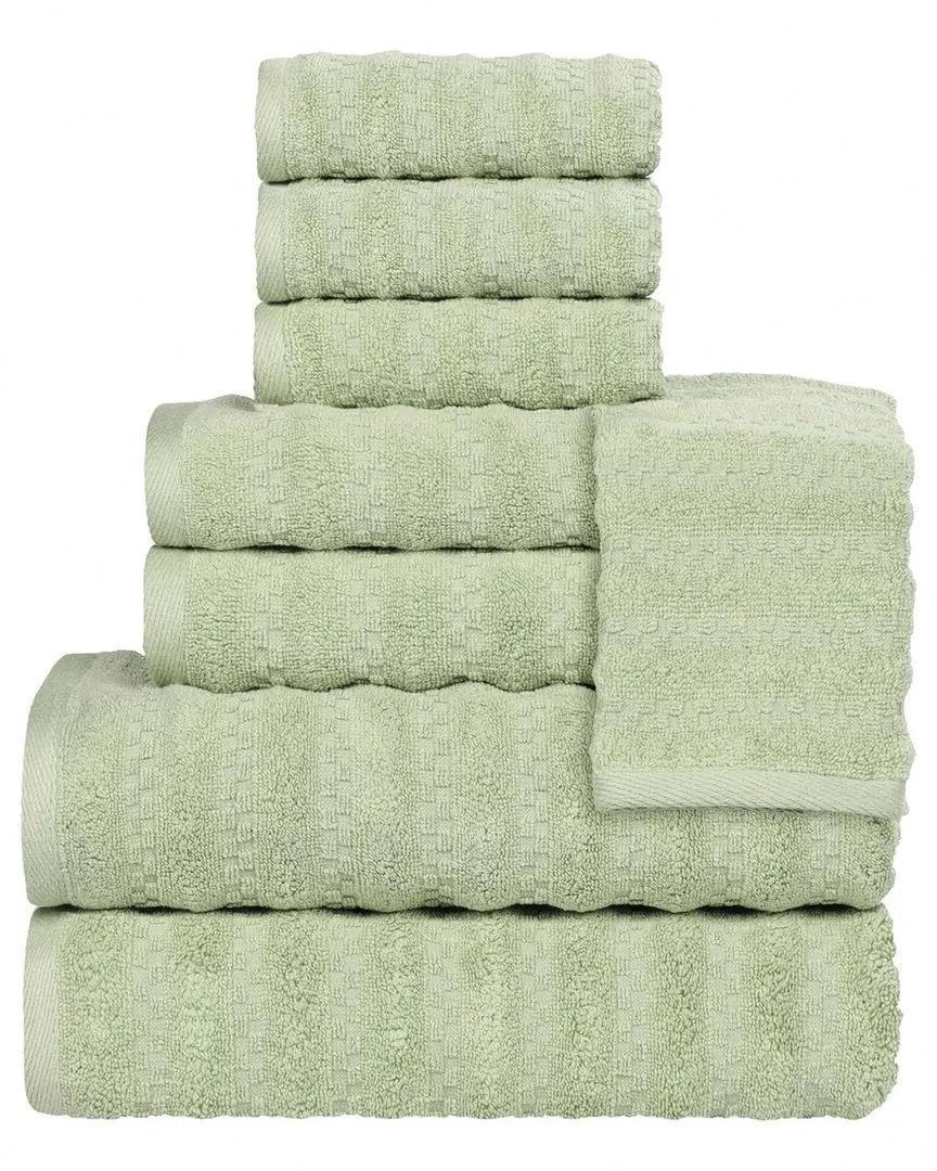Zuma Zero Twist 8-Pack Towel Set - Green, Cotton