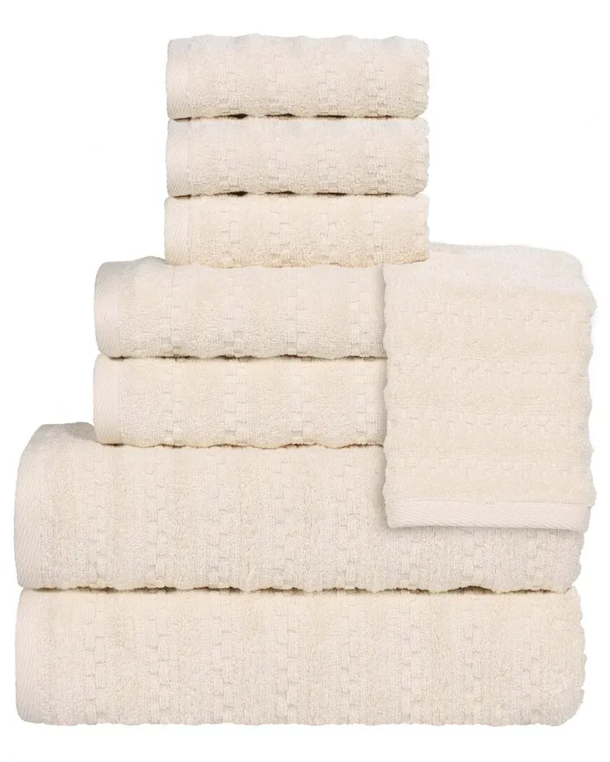 Zuma Zero Twist 8-Piece Towel Set - Ivory, Cotton