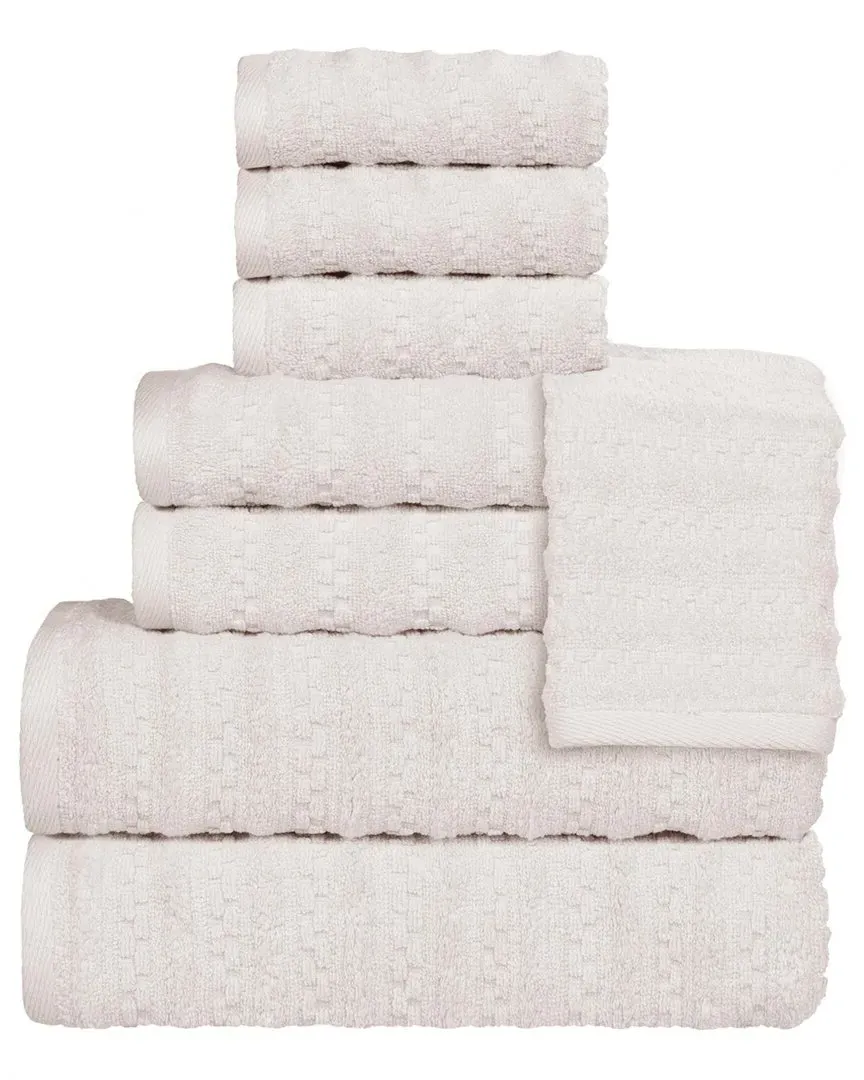 Zuma Zero Twist 8-Piece Towel Set - Silver, Cotton