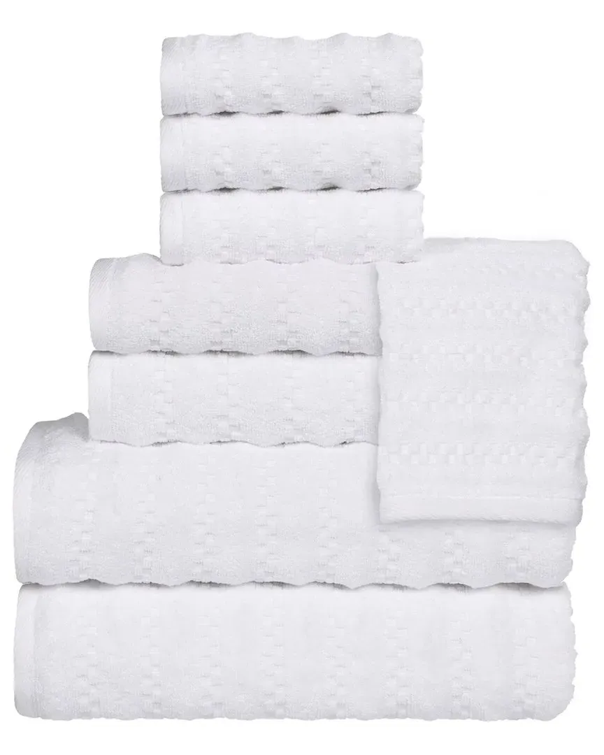 Zuma Zero Twist 8-Piece Towel Set - White, Cotton