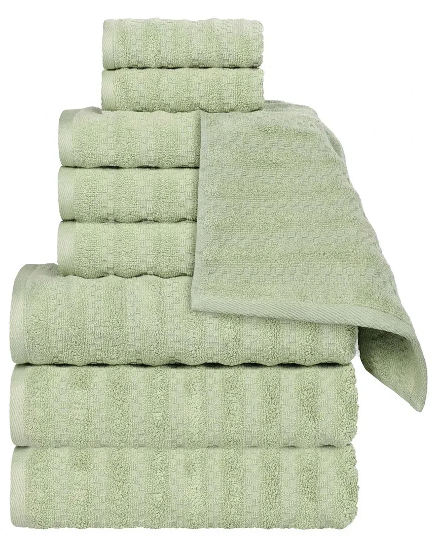 Zuma Zero Twist 9-Piece Towel Set - Green, Cotton