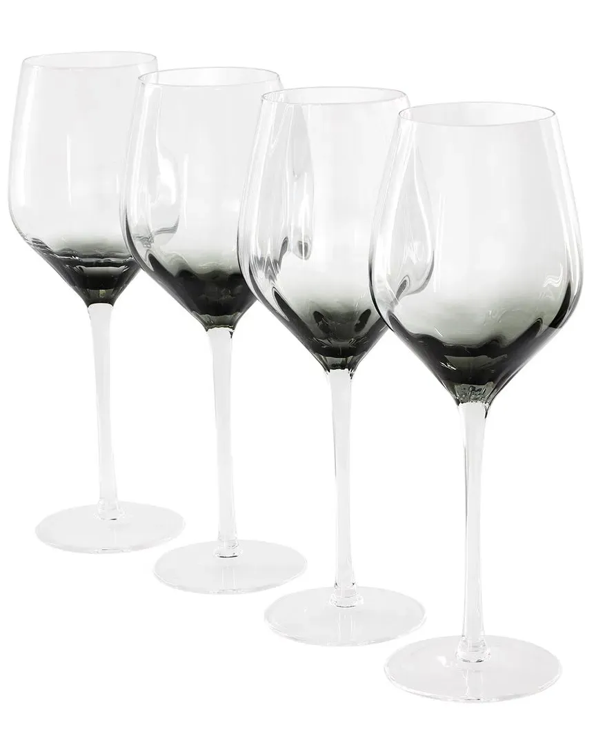 Cambron 4pc White Wine Glasses - Smoke Black, Glass