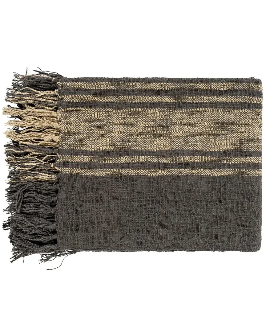 Bramble X-Large Fringe Throw - Charcoal, Cotton image