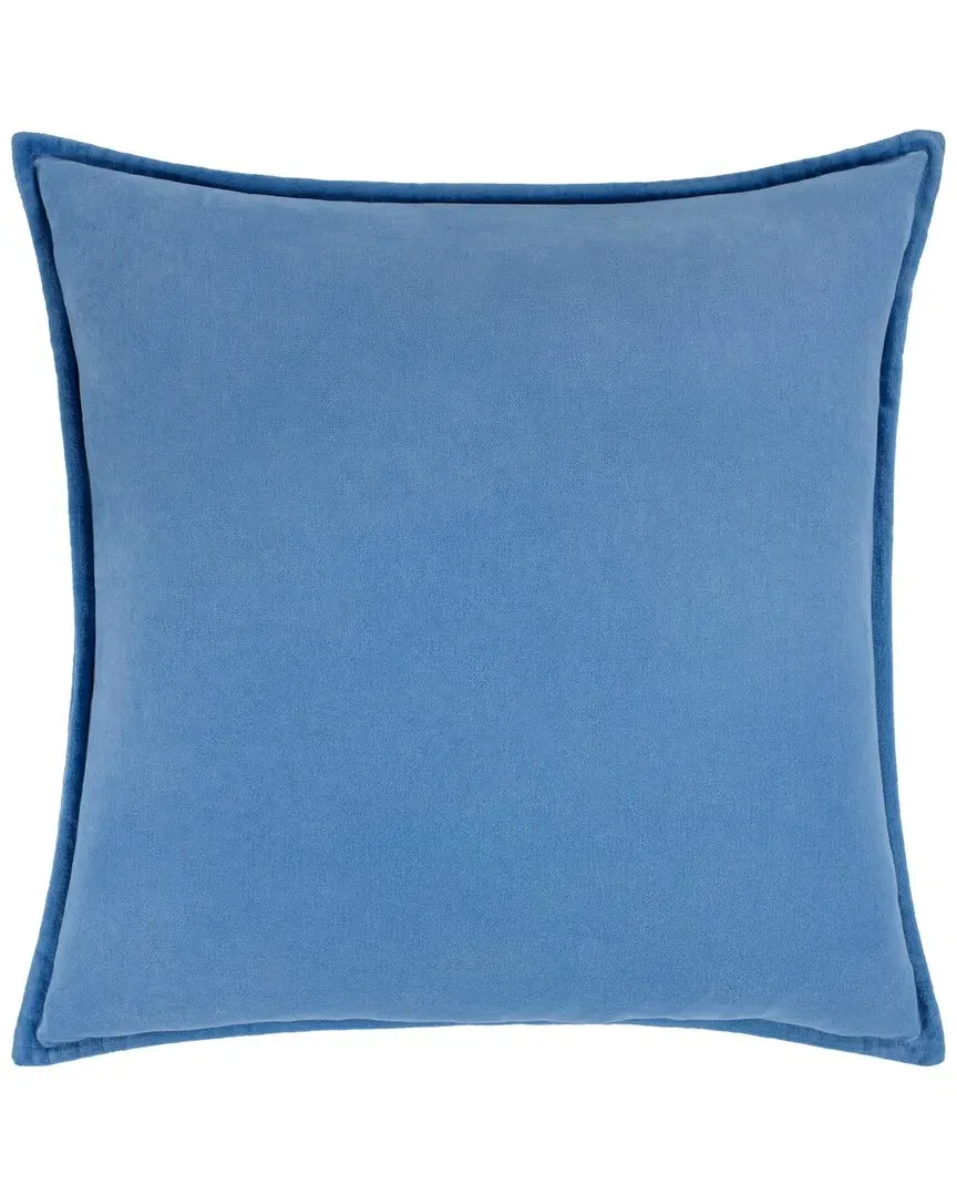Cotton Velvet Accent Pillow - Blue