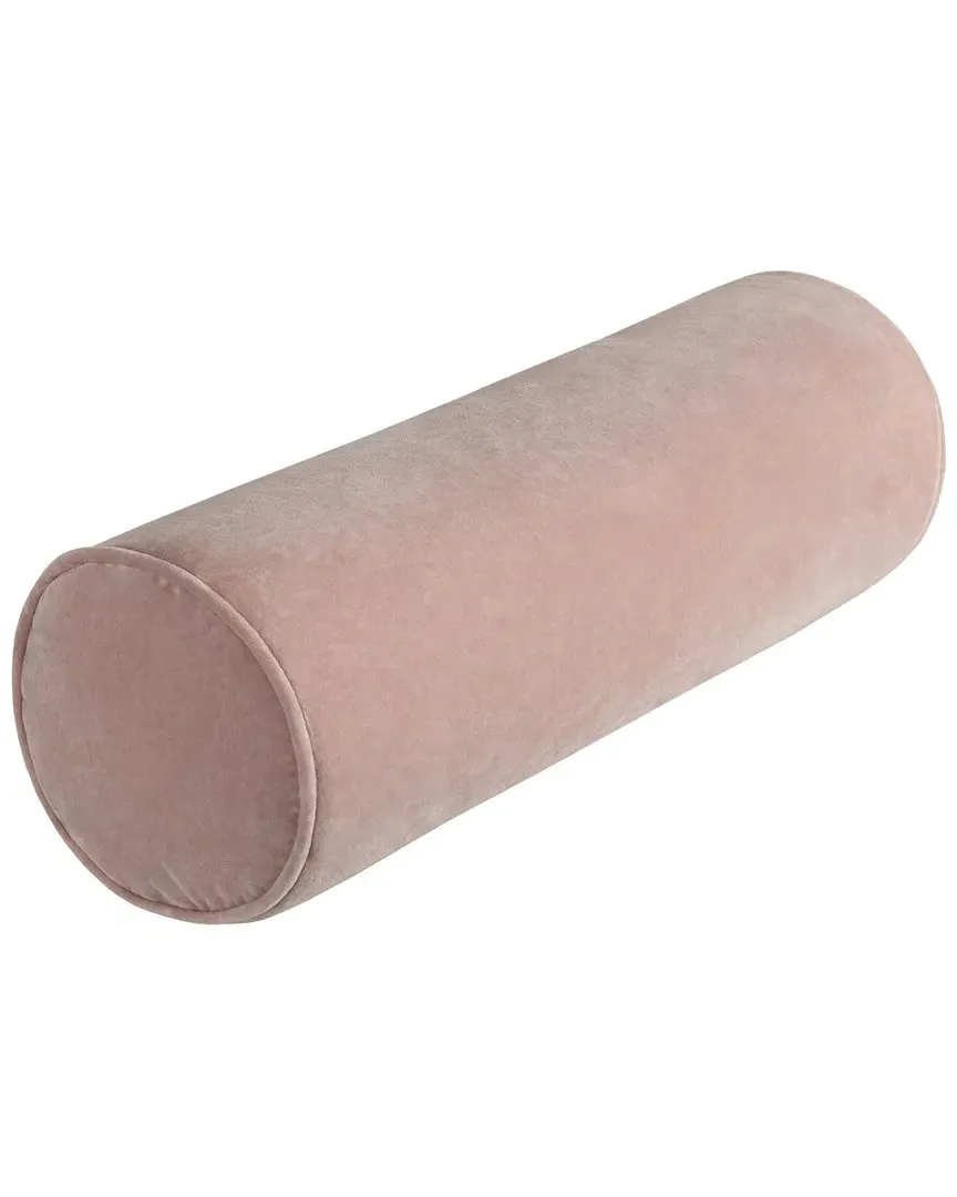 Cotton Velvet Bolster Pillow - Pink image