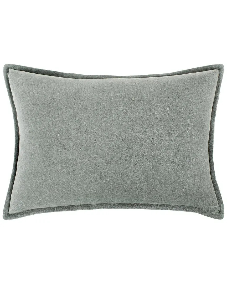 Cotton Velvet Lumbar Pillow - Sage
